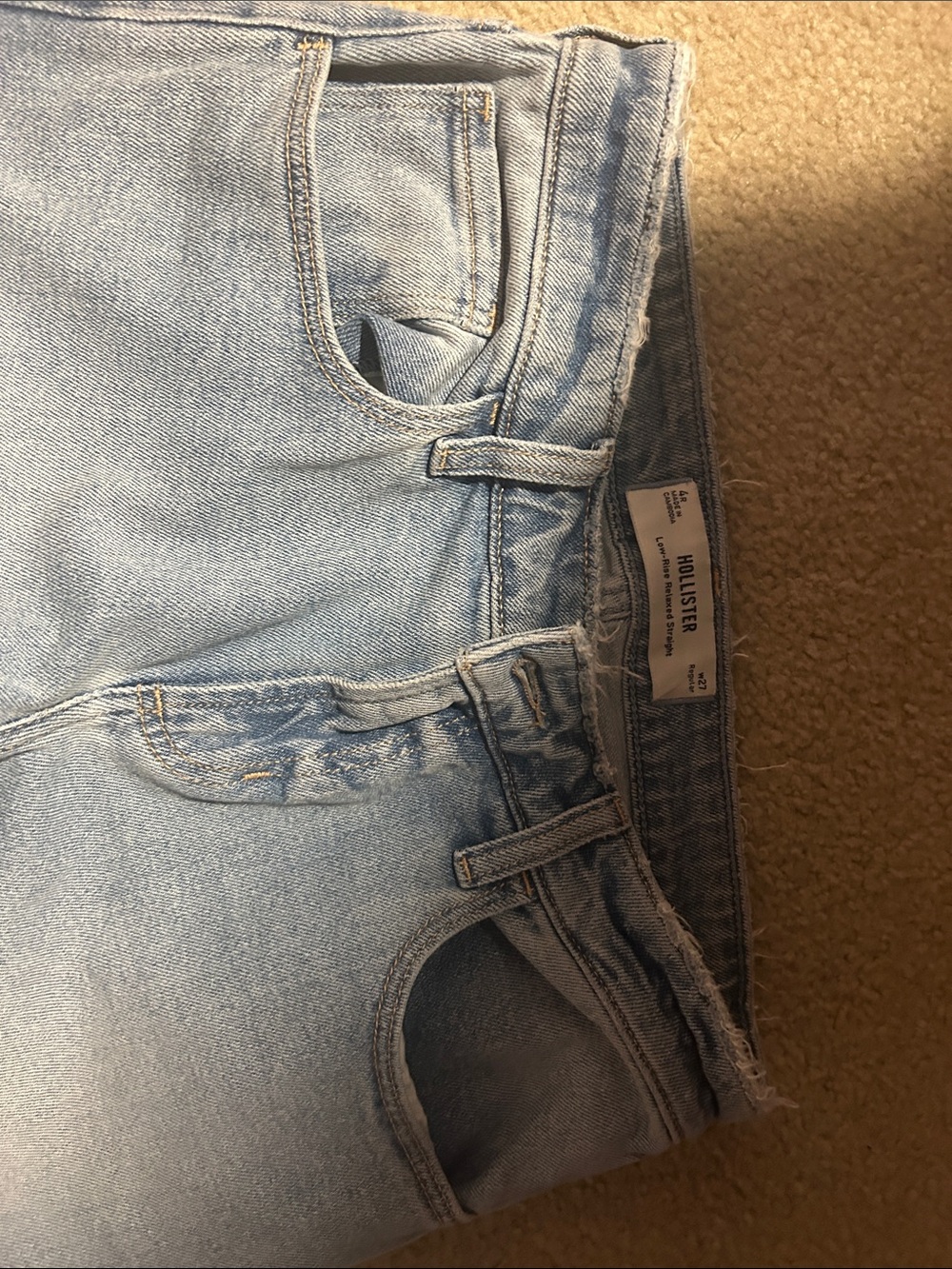 Hollister Pale Blue Straight Leg Women's Jeans - Picture 2 of 3